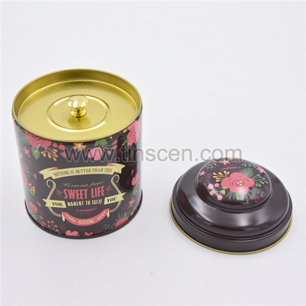 100g round tin tea caddy